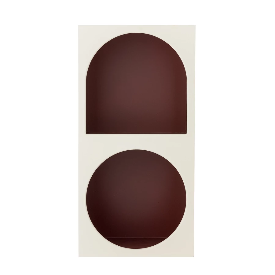 Fehér és bordó fali polc