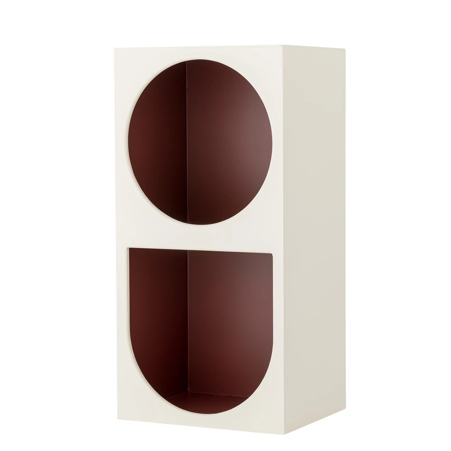 Fehér és bordó fali polc