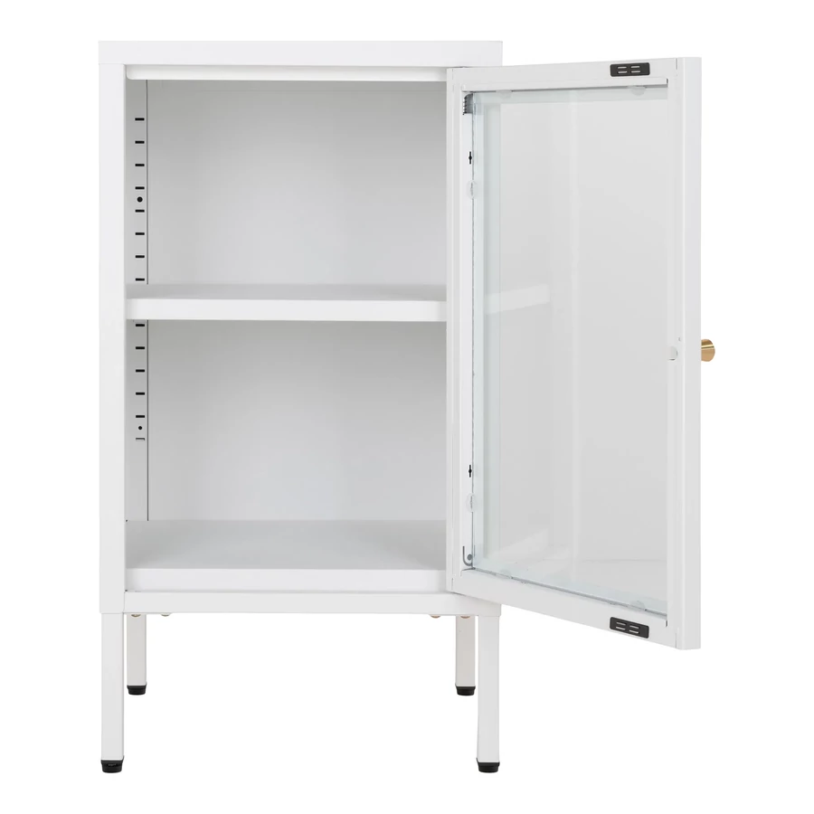 Fehér fém kis szekrény