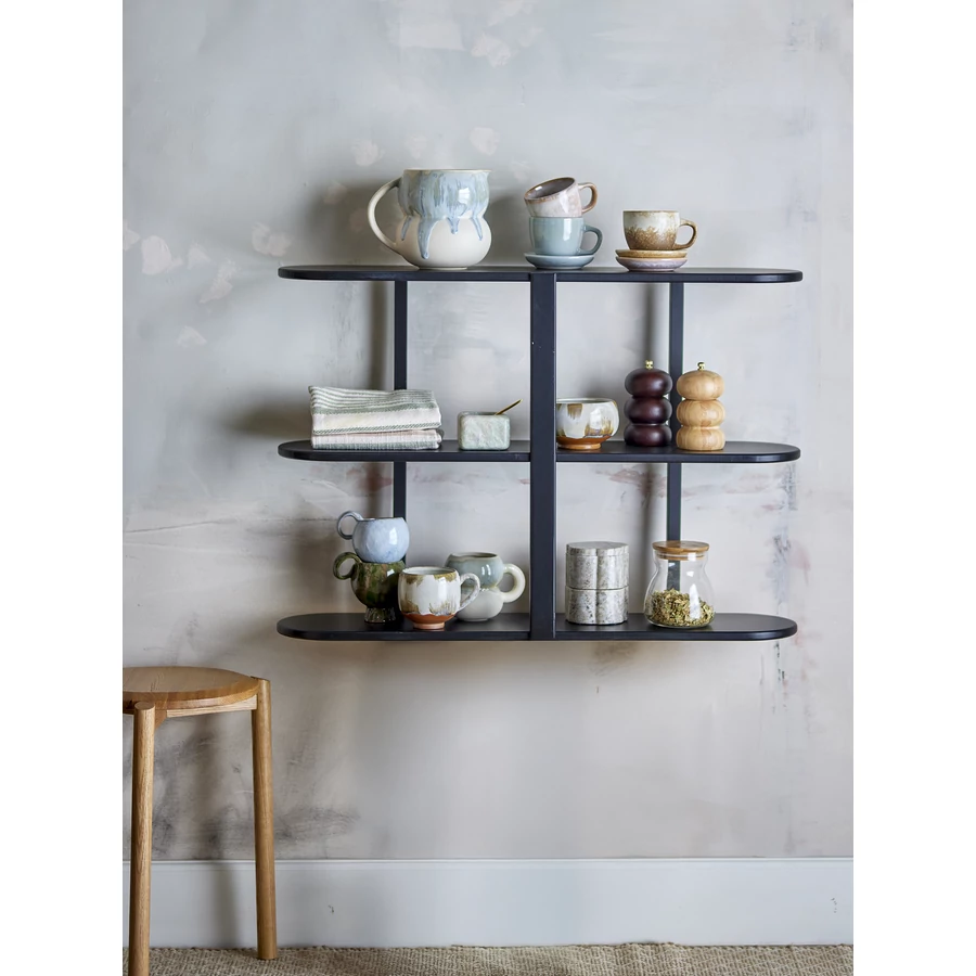 Fekete 3 polcos tárolóelem