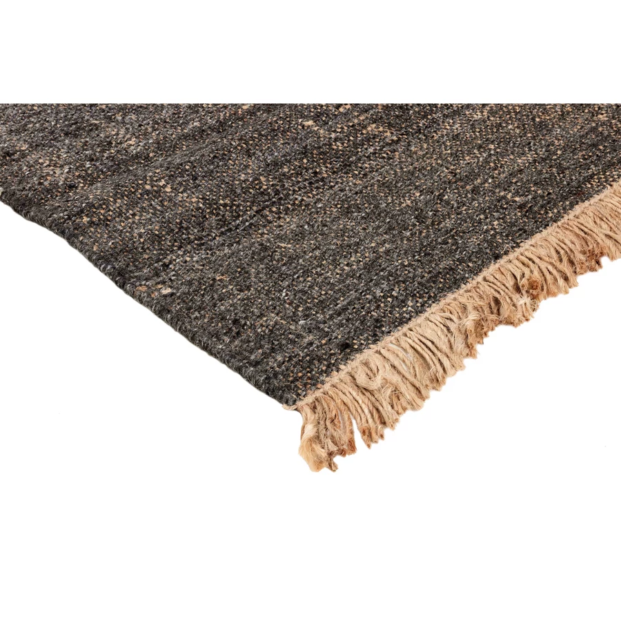 Fekete prémium rojtos gyapjú szőnyeg 160x90 cm