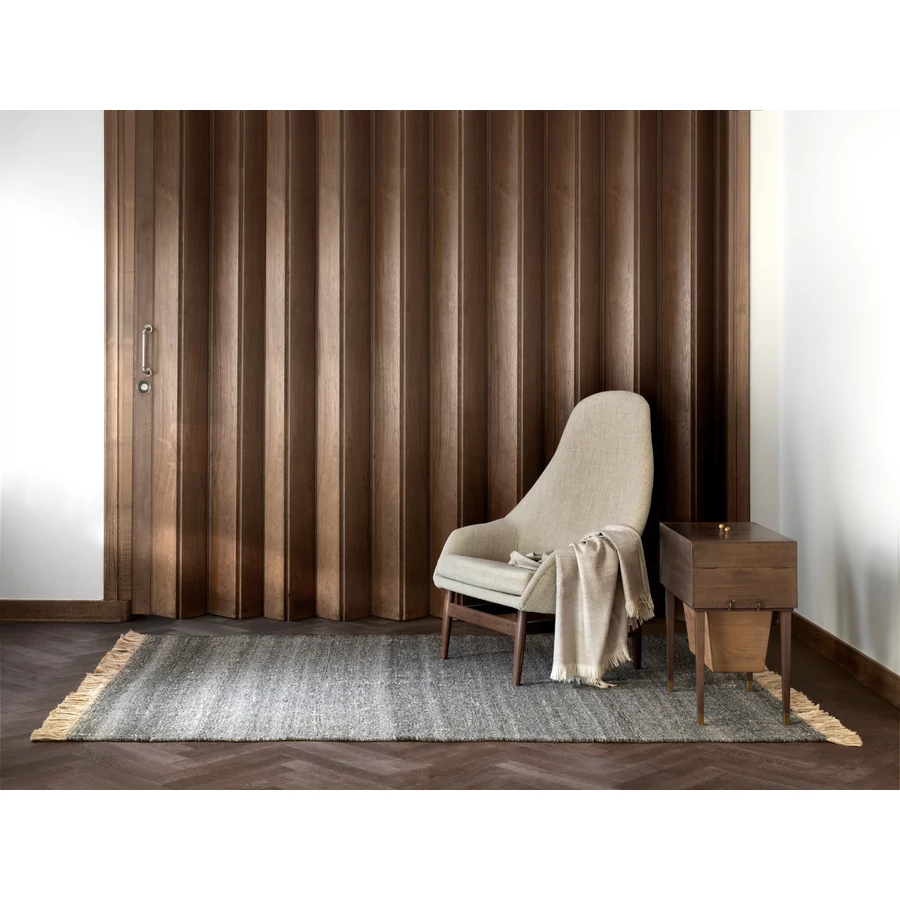 Fekete prémium gyapjú szőnyeg 240x170 cm