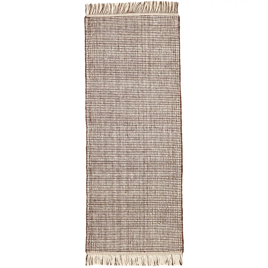 Gyapjú szőnyeg barna Nordic Flair 300 x 80 cm