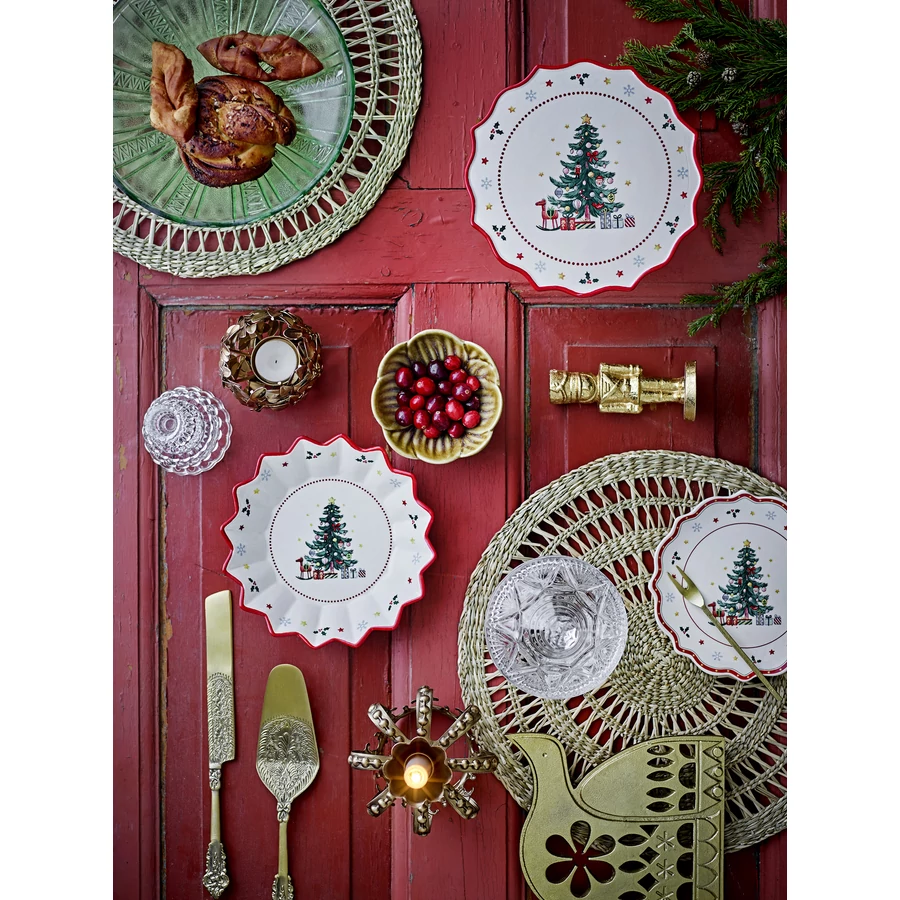 Karácsonyfás kerámia kistányér 6 db