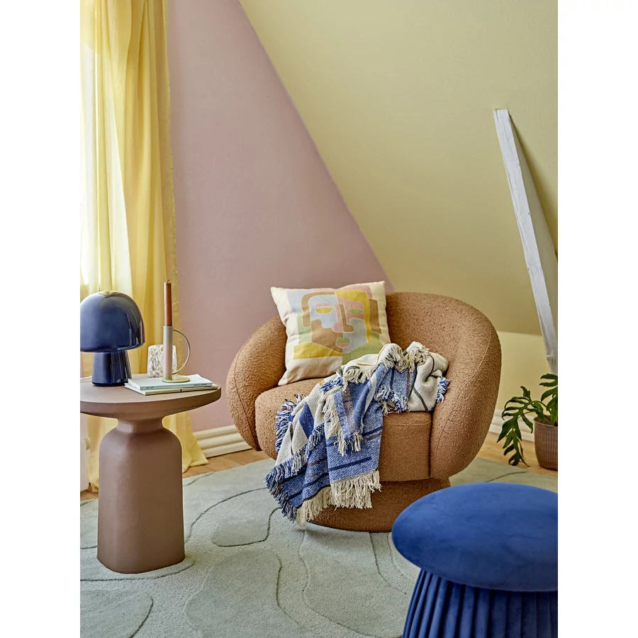 Kék gomba alakú textil puff