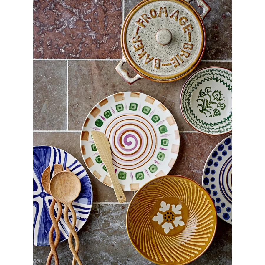 Kék mintás kerámia tányér 6 db