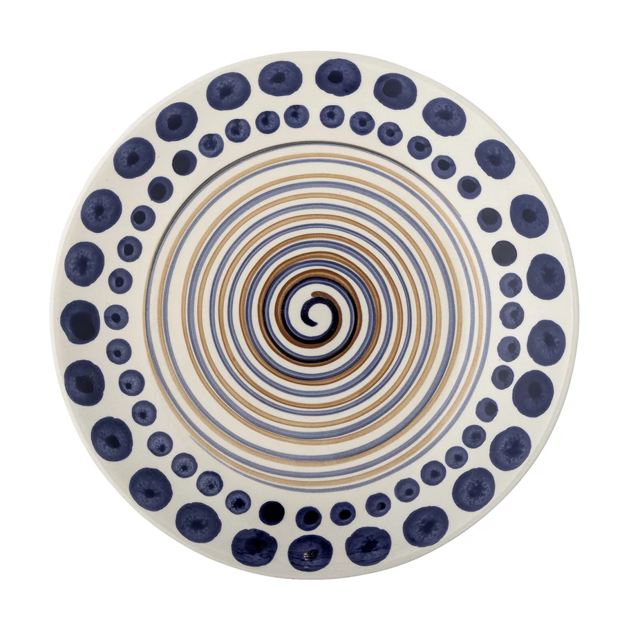 Kézzel festett pöttyös kerámia tányér szett