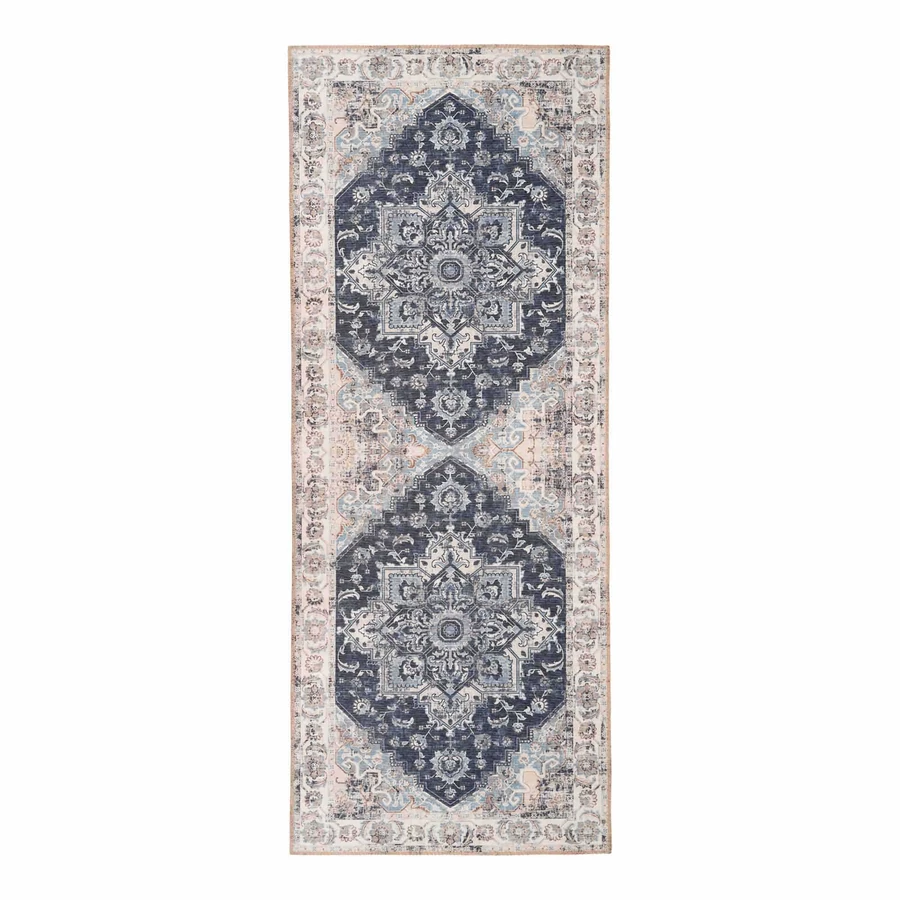 Klasszikus kék mintás előszoba szőnyeg 80x200 cm