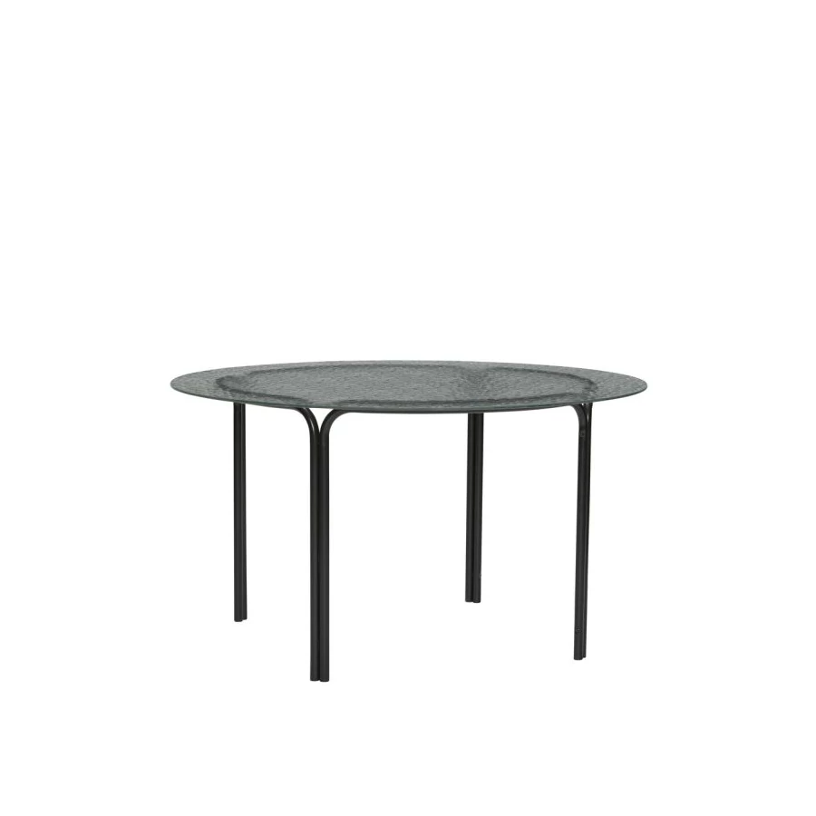 Modern fekete üveg asztal 80 cm