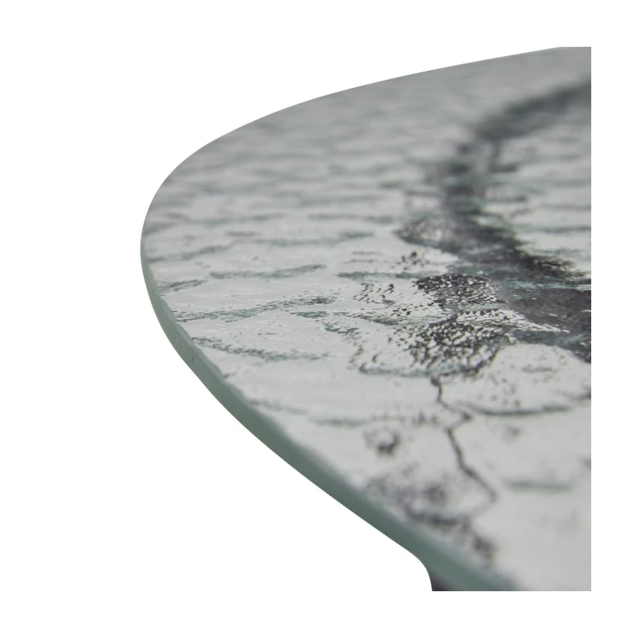 Modern fekete üveg asztal 80 cm