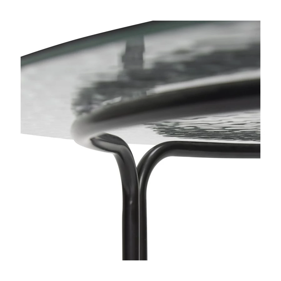 Modern fekete üveg asztal 80 cm