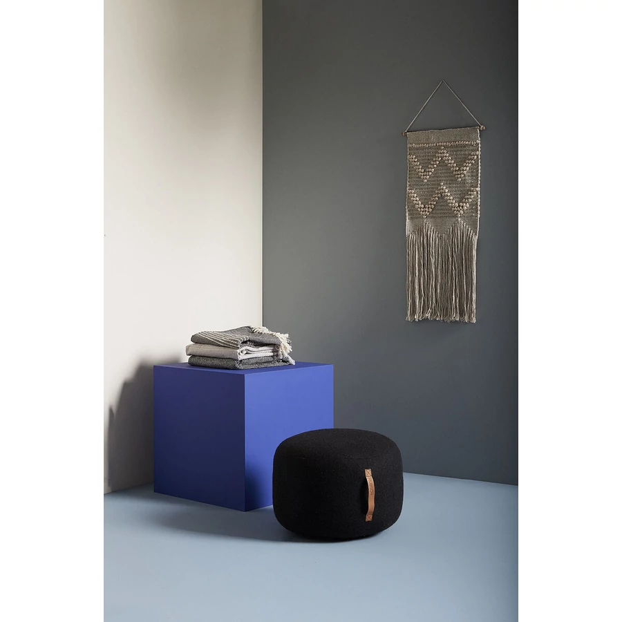 Modern sötétszürke puff ø50 cm