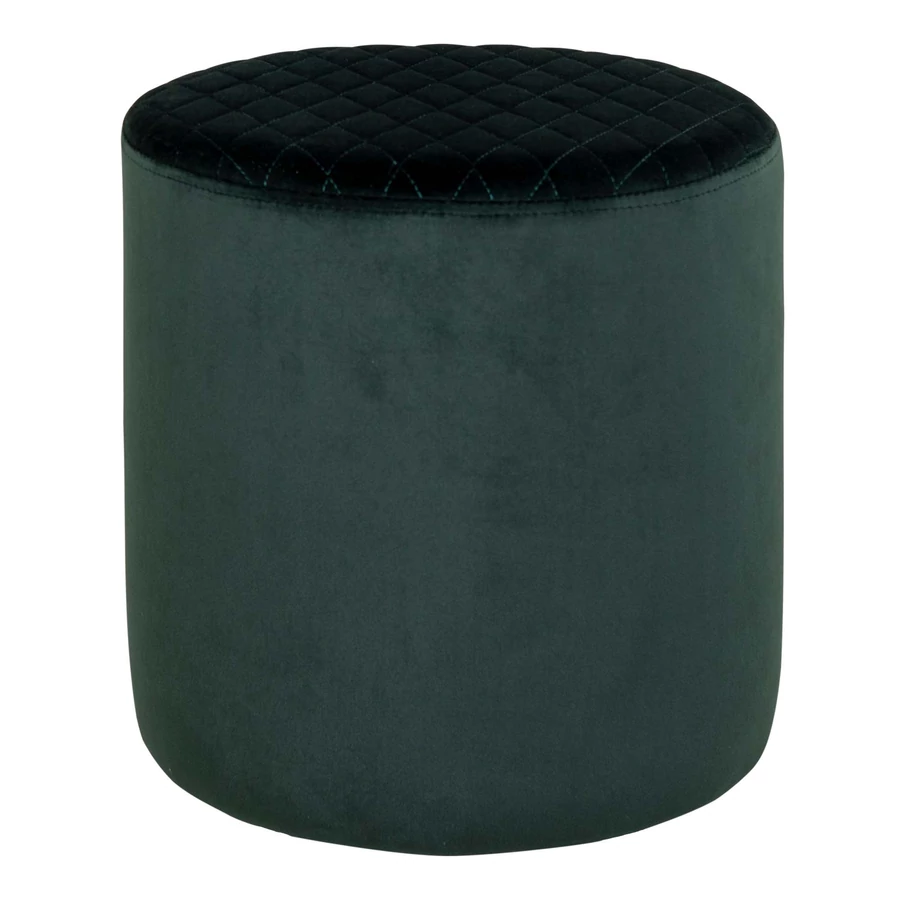 Modern sötétzöld bársony puff