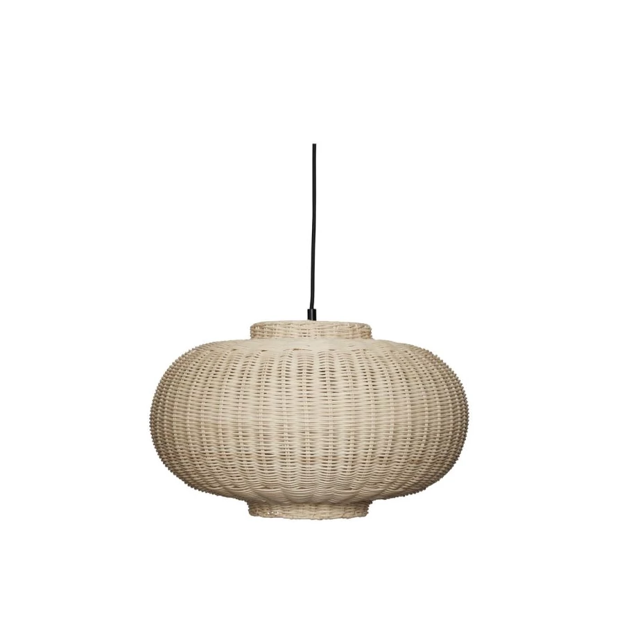 Natúr rattan lapos függőlámpa