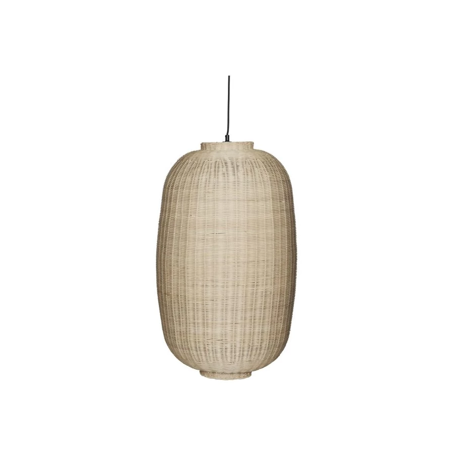 Natúr rattan óriás ovális függőlámpa 75 cm