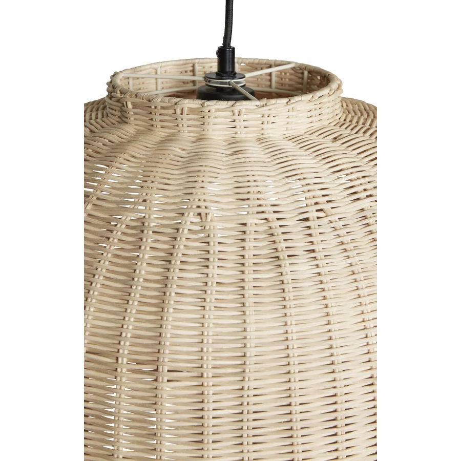 Natúr rattan óriás ovális függőlámpa 75 cm