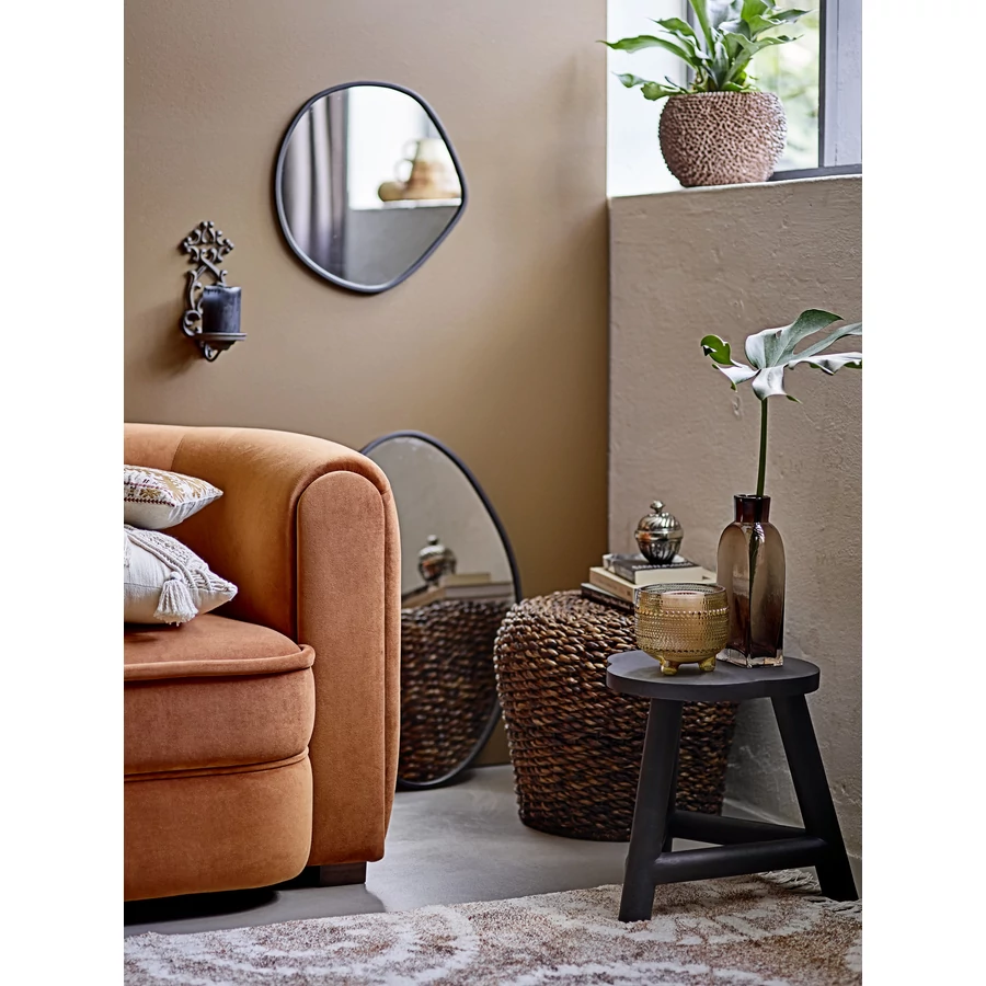 Organikus alakú fekete keretes tükör 70x40 cm