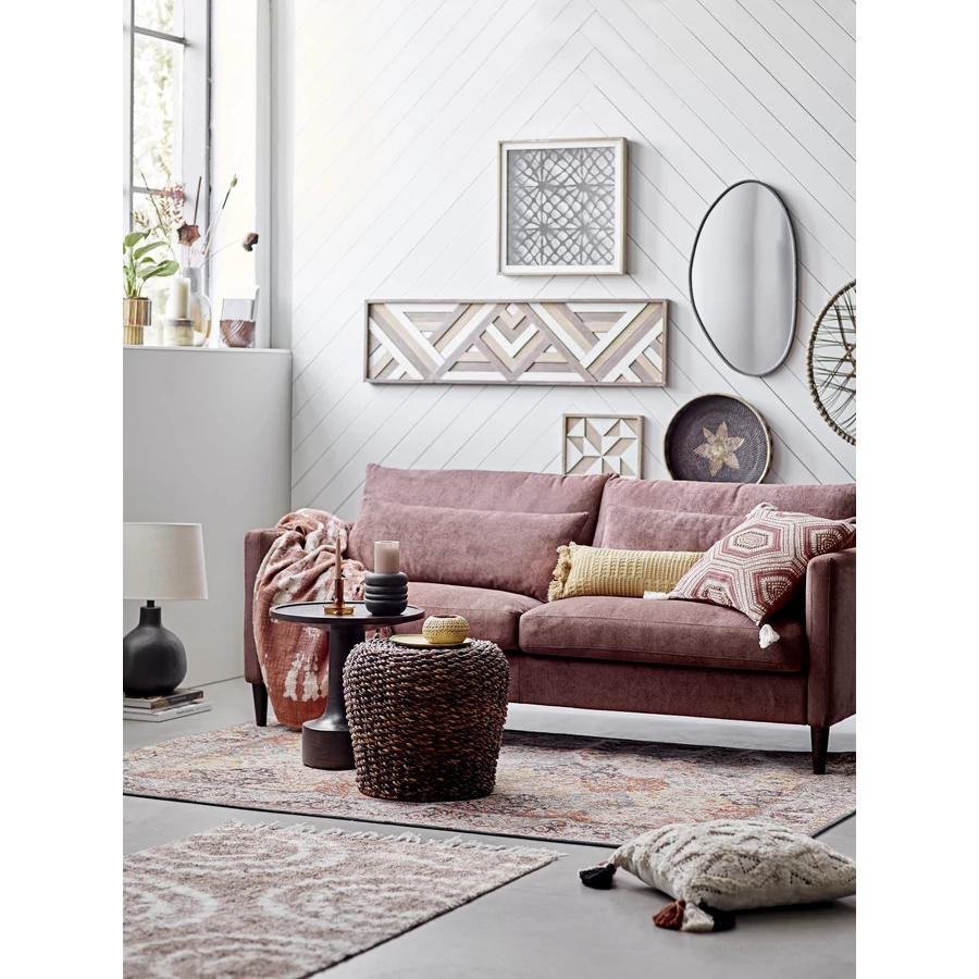 Organikus alakú fekete keretes tükör 70x40 cm