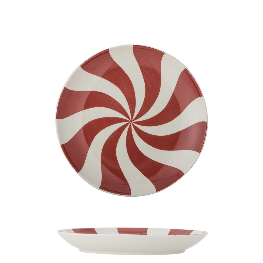 Piros spirál mintás nagytányér 6 db
