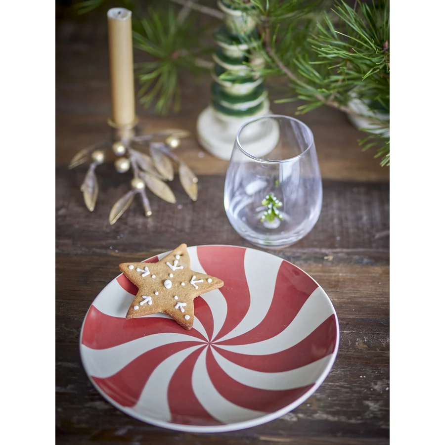 Piros spirál mintás nagytányér 6 db