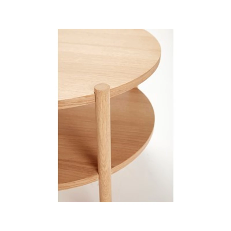 Polcos tölgyfa dohányzóasztal