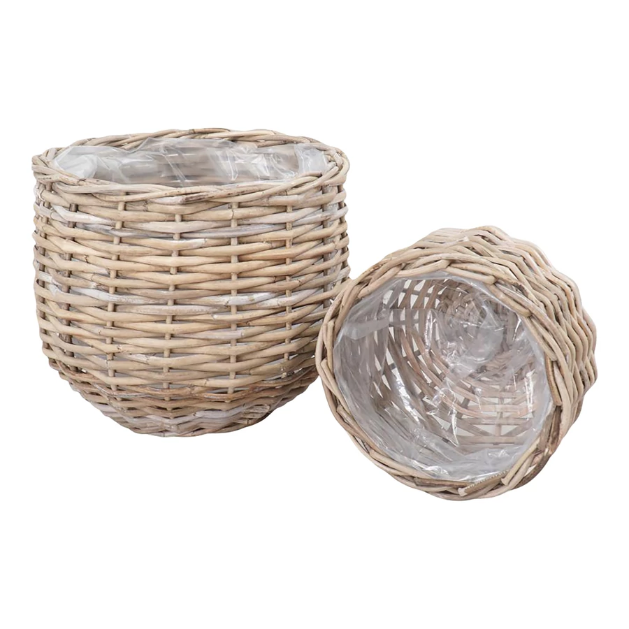 Rattan bélelt kosár 2 db