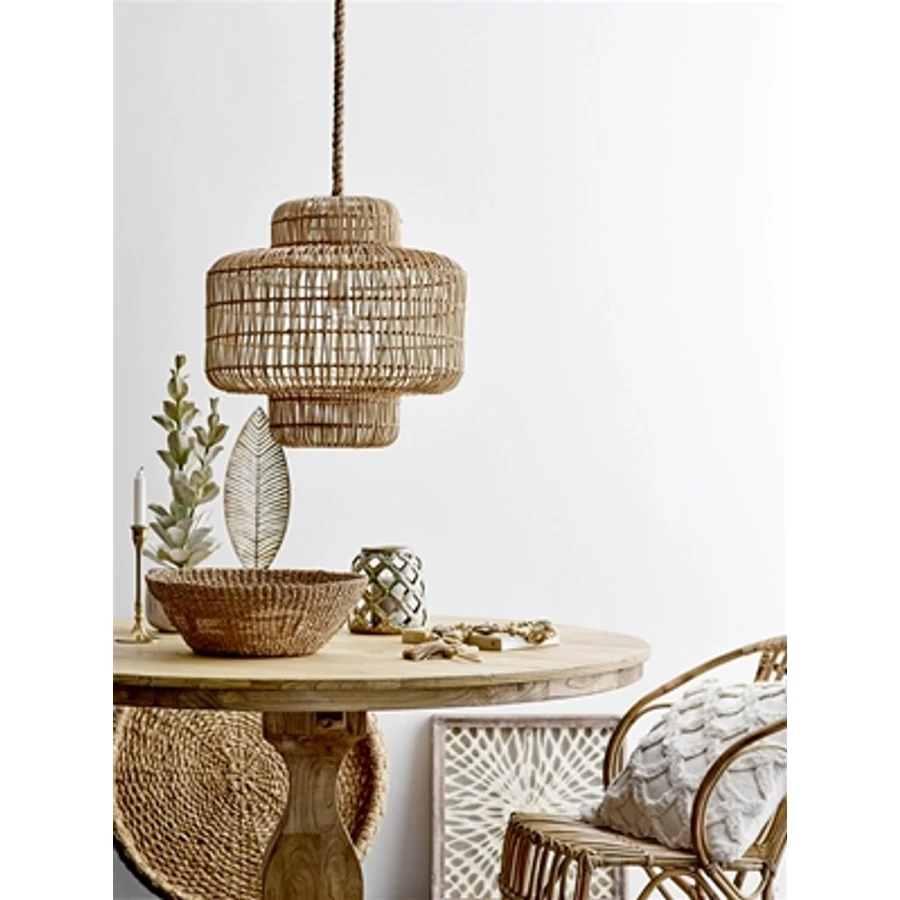 Rattan natúr függőlámpa 53x53 cm