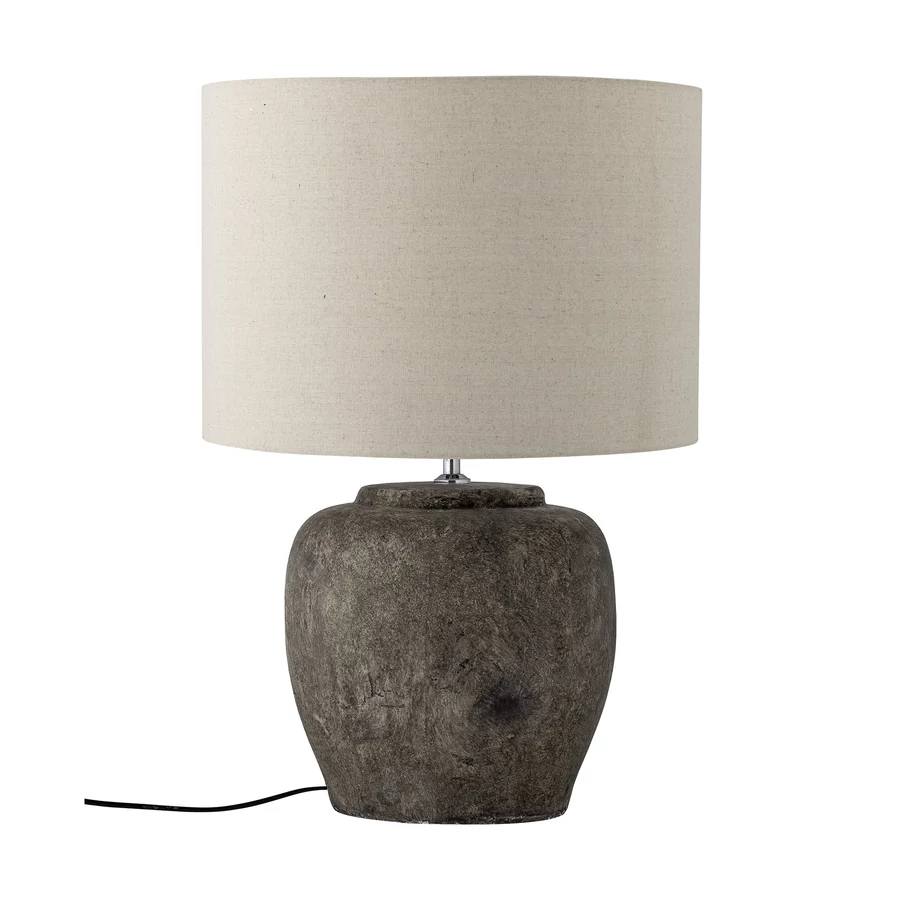 Rusztikus kő és lenvászon asztali lámpa 62 cm