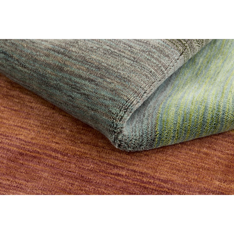 Sötét színes csíkos prémium gyapjú szőnyeg 140x200 cm