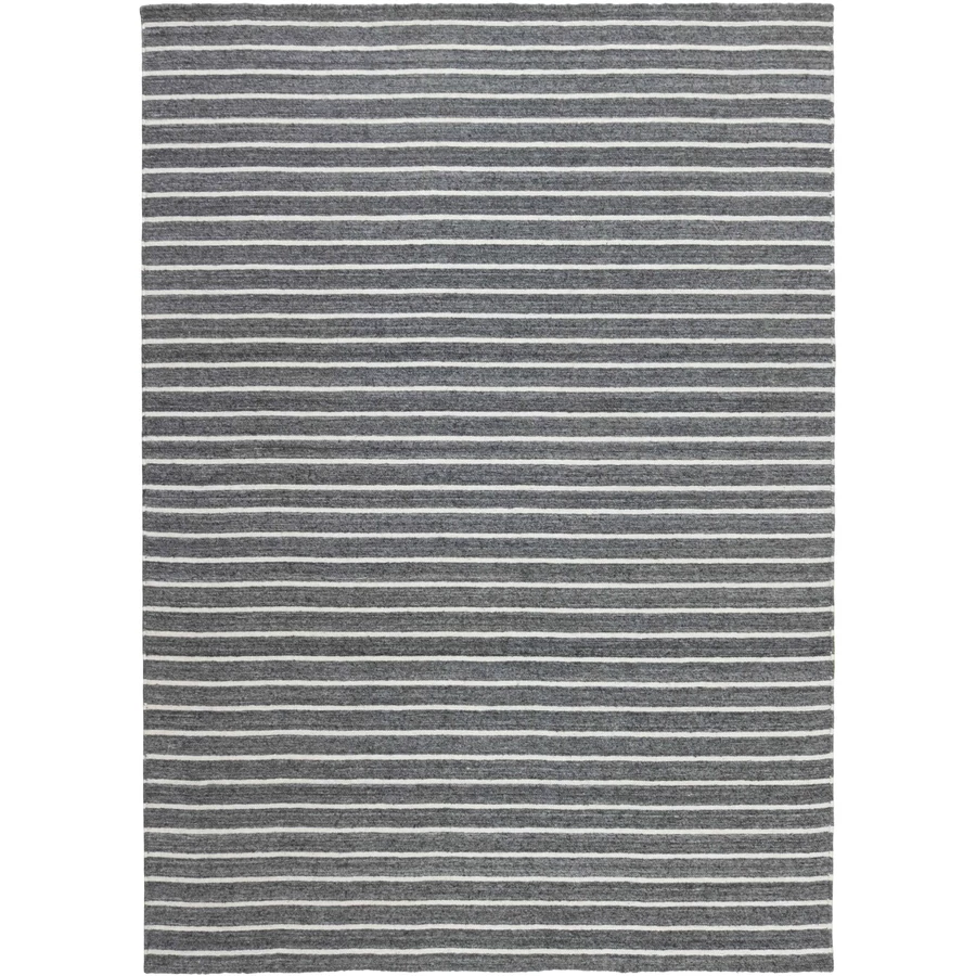 Sötétszürke és fehér csíkos prémium szőnyeg 200x140 cm