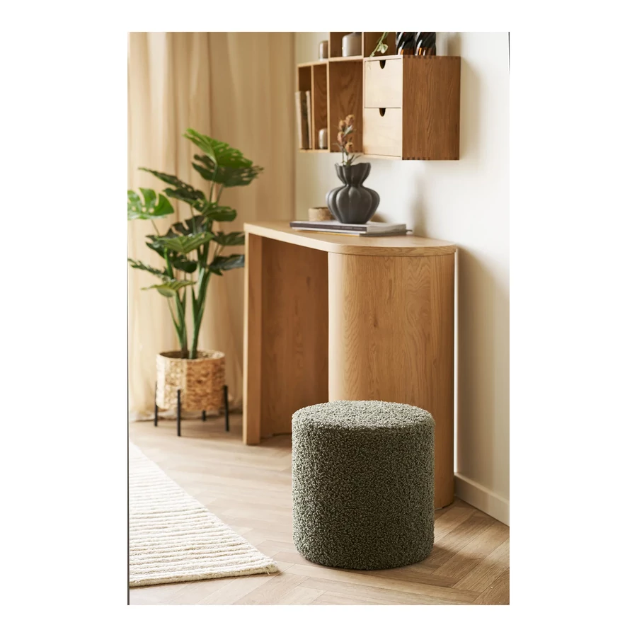 Sötétzöld szövet puff 34 cm