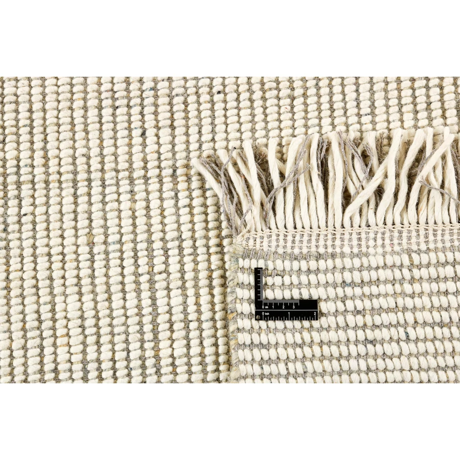 Szürke és fehér prémium gyapjú szőnyeg 200x140 cm