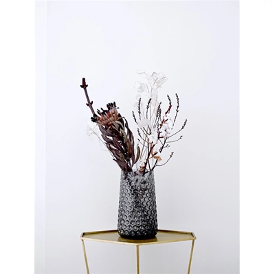 Szürke üveg váza Ø18,5xH30,5 cm