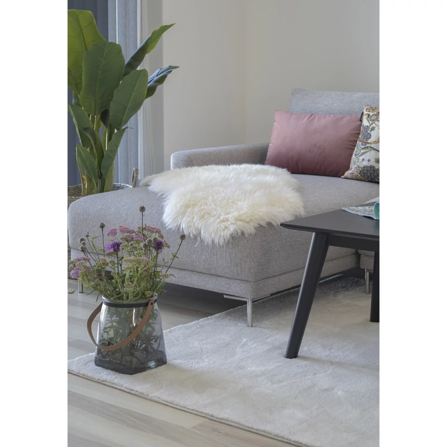 Természetes fehér báránybőr üléstakaró 80x50 cm