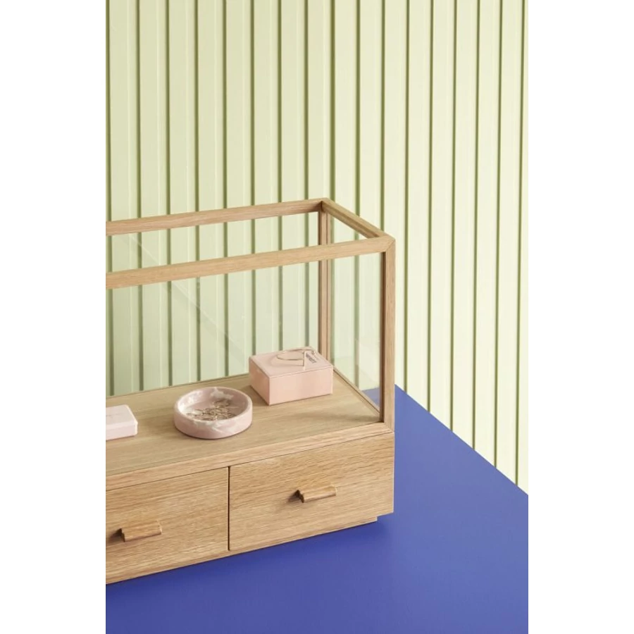 Tölgyfa 2 fiókos üveg doboz