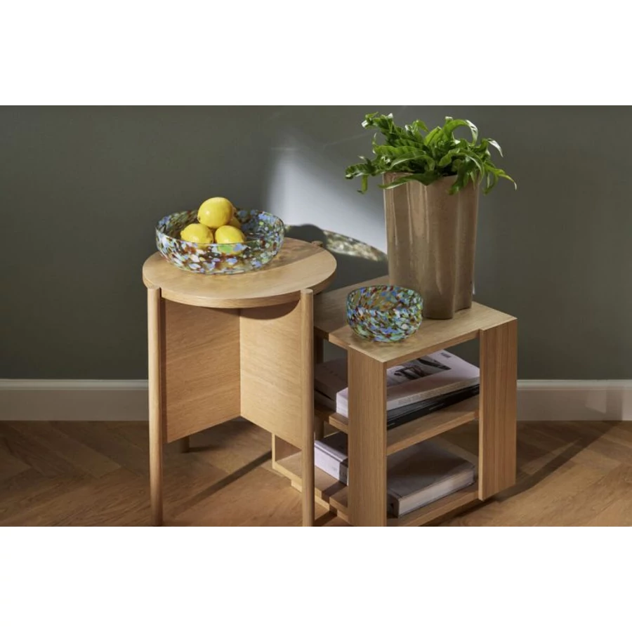 Tölgyfa polcos kisasztal