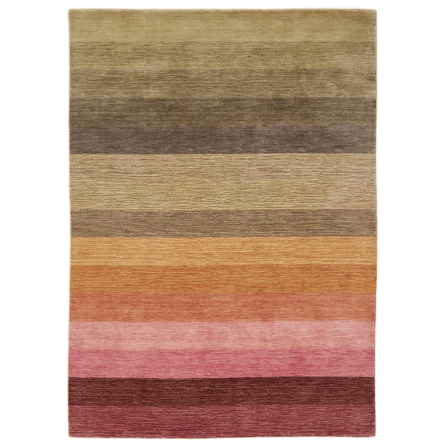 Világos színes csíkos prémium gyapjú szőnyeg 170x240 cm