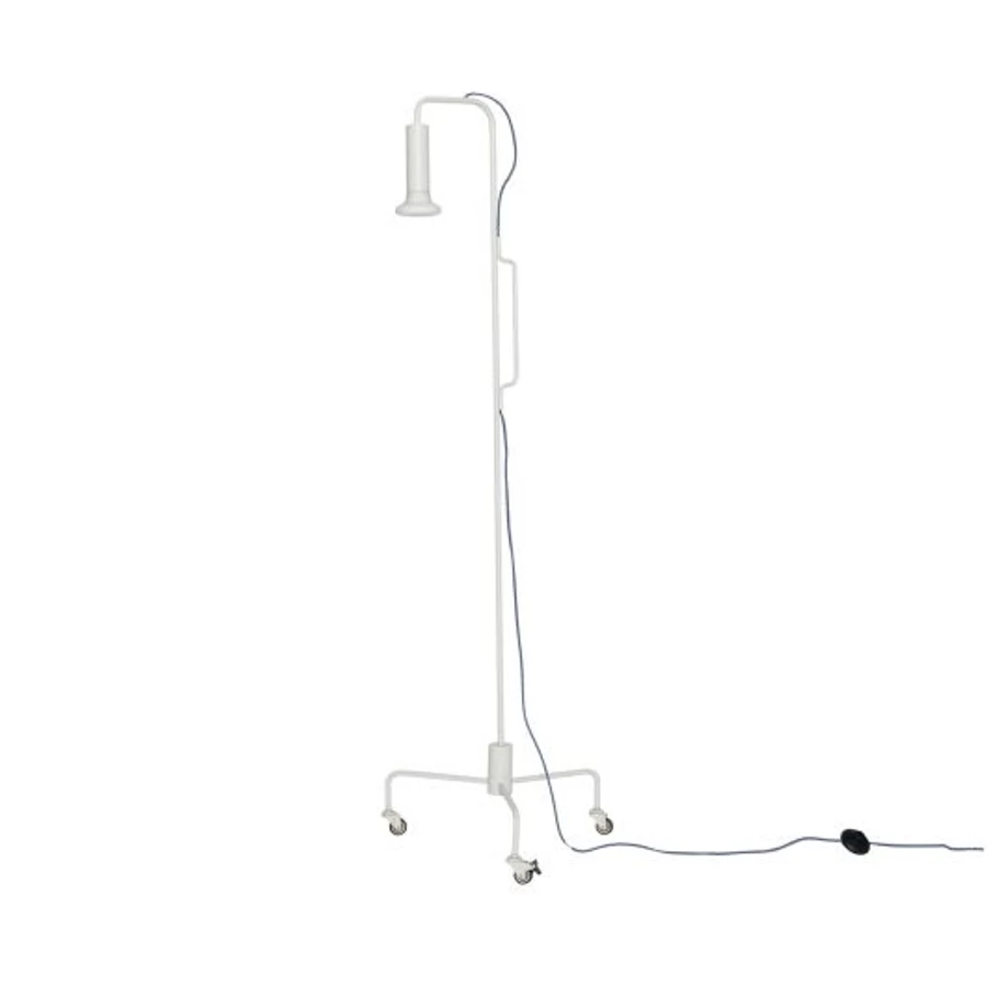 Világosszürke görgős állólámpa 154 cm