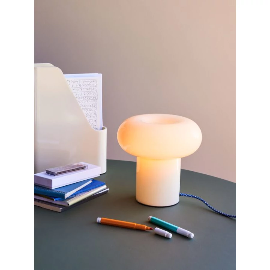 Világoszöld üveg asztali lámpa