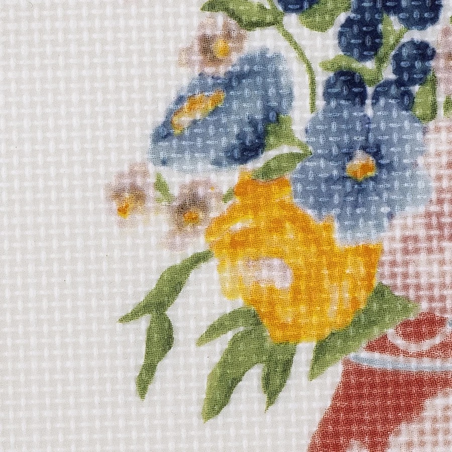 Virág mintás kerámia lapostányér szett 17x20 cm