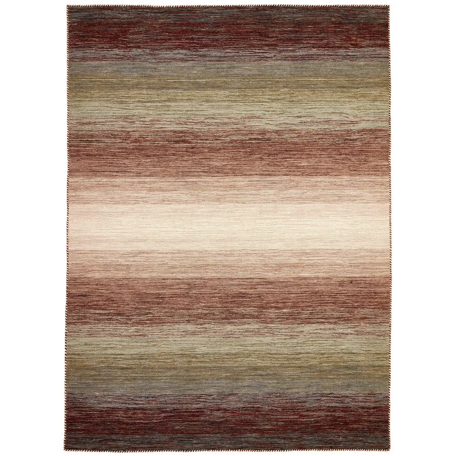 Zöld és barna gyapjú kilim szőnyeg 300 x 200 cm