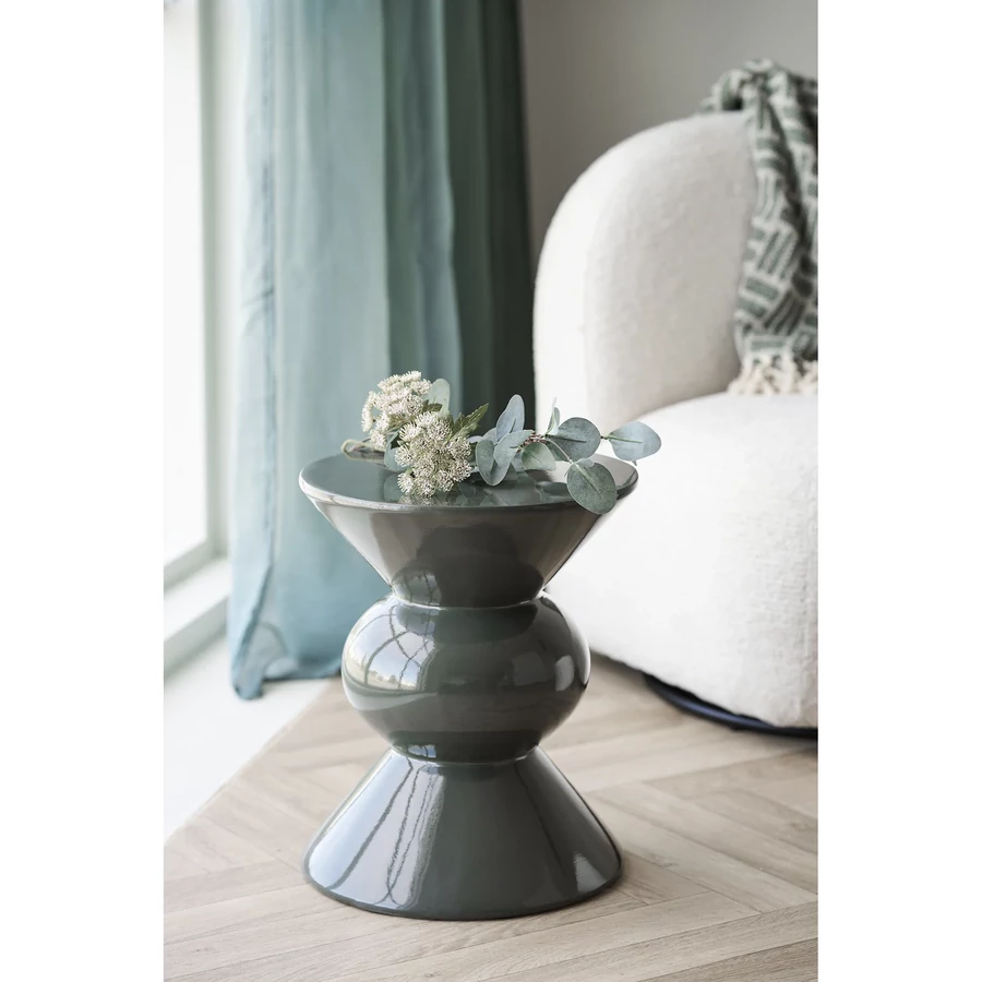 Zöld geometrikus fényes kisasztal