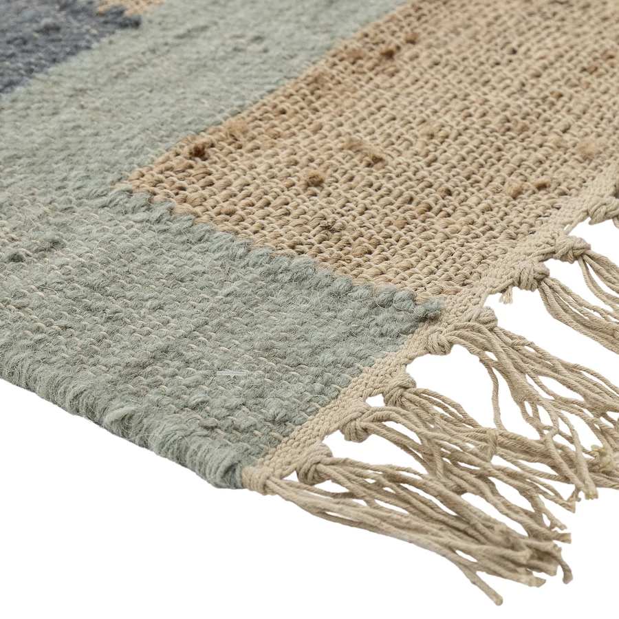 Zöld mintás kézzel szőtt szőnyeg 245x78 cm