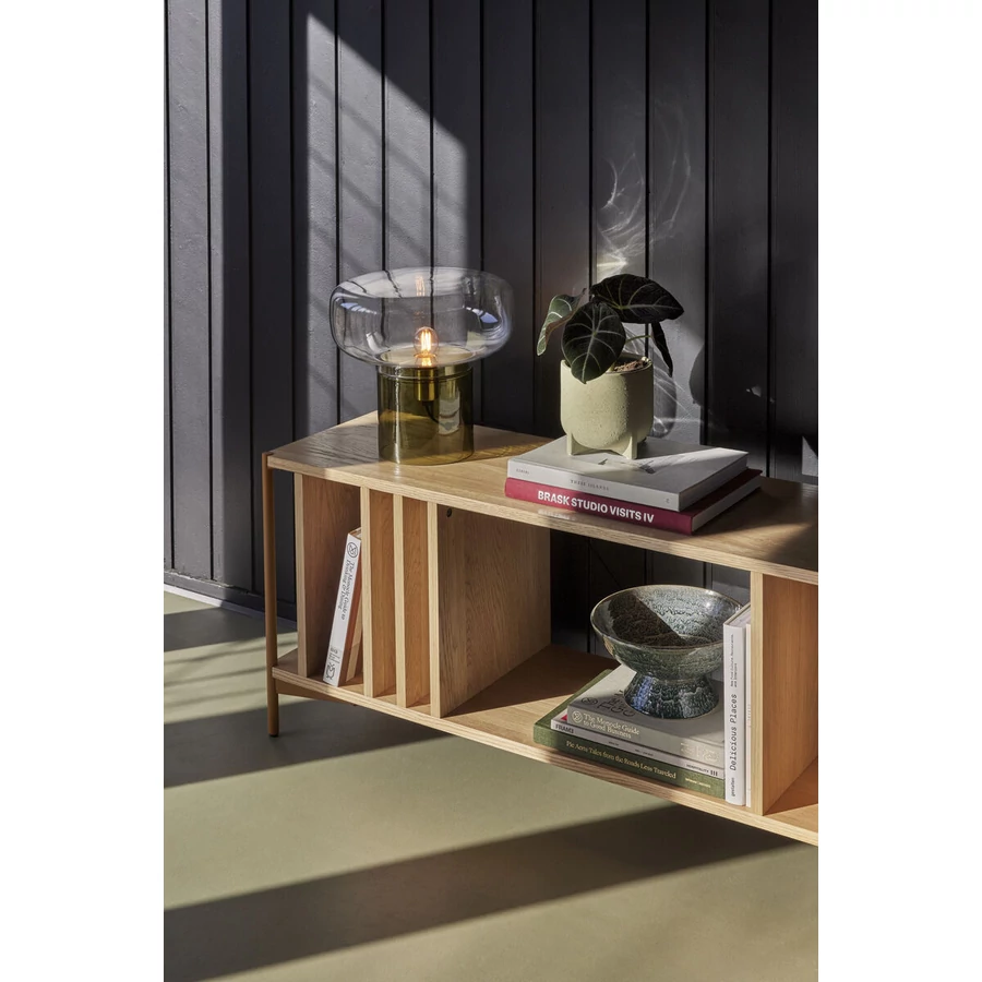 Zöld üveg asztali lámpa 30 cm