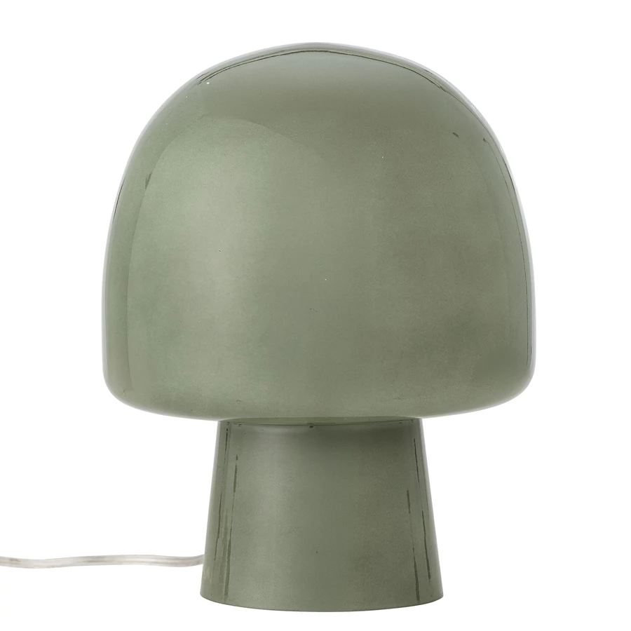 Zöld üveg gomba alakú asztali lámpa